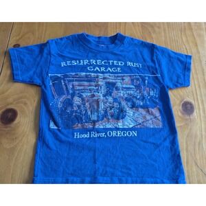 Purple Resurrected Rust Garage Hot Rod Graphic T-Shirt Size S 6-8 Hood River OR